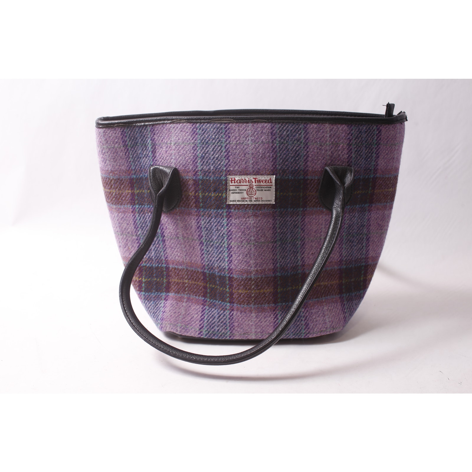 Harris Tweed Tote Handbag Purple Tartan Check Pattern ~ 260415-Wh 1079